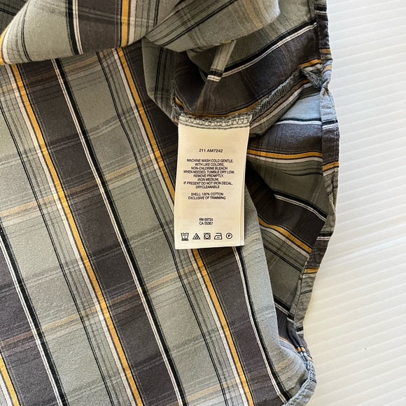 Columbia Plaid Long Sleeve Button Down Shirt Light and Dark GrayStripes Size XXL - Picture 9 of 11